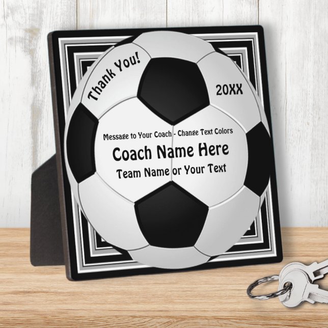 Presentaciones para entrenadores de fútbol, placa  (Soccer coach present ideas. Personalized Soccer Coach Gifts. Personalised football coach gifts. )
