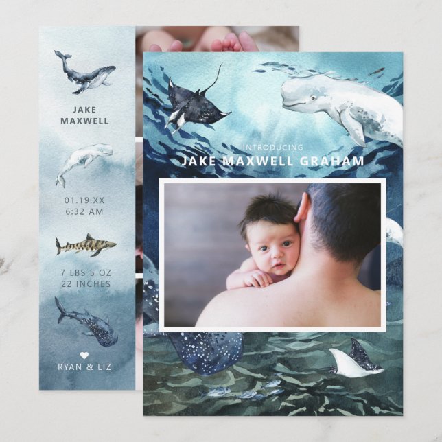 Presentamos | Anuncio de Nacimiento de Ocean Baby (Anverso / Reverso)