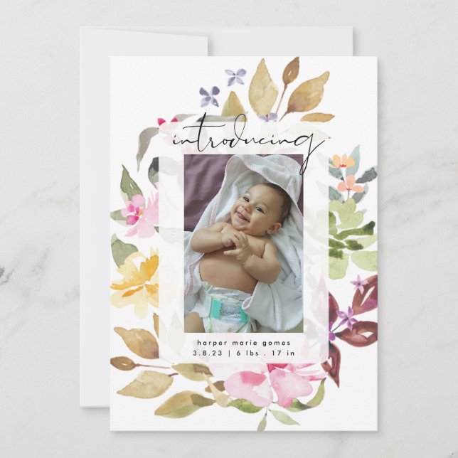 Presentamos el marco floral moderno y simple foto (Anverso)