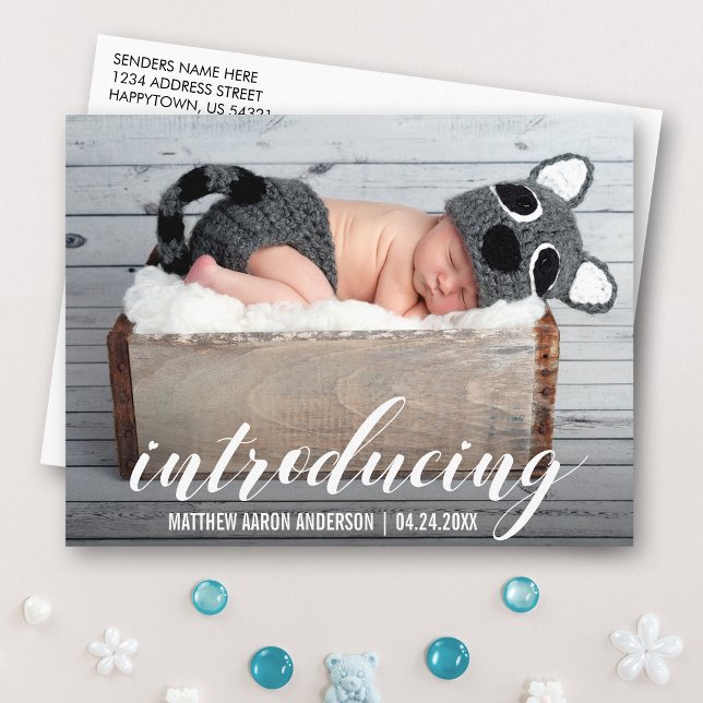 Presentando Nuevo Corazón de Bebé Anuncio Foto W (Customize to change your personalized text size or text style.)