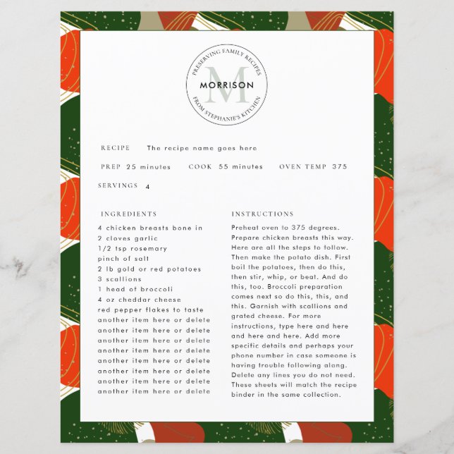 Preservación de recetas familiares Navidades Hoja  (Anverso)