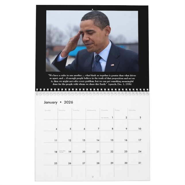 Presidente Barack Obama cita el calendario 2013 (Jan 2026)