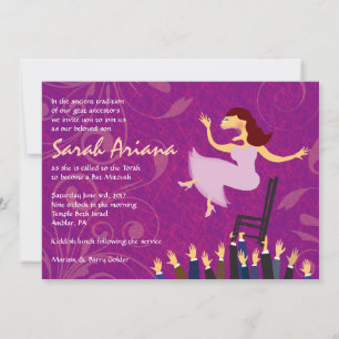 Presidente de Horah Chica Bat Mitzvah Invitación