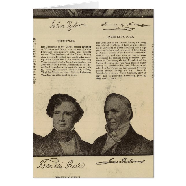 Presidentes de EE.UU., autógrafos, biografías (Frente)