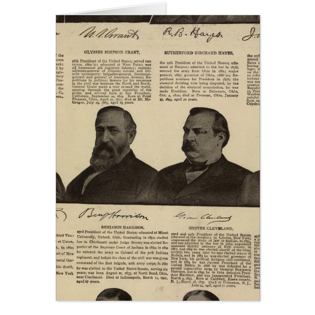 Presidentes de EE.UU., autógrafos, biografías (Frente)