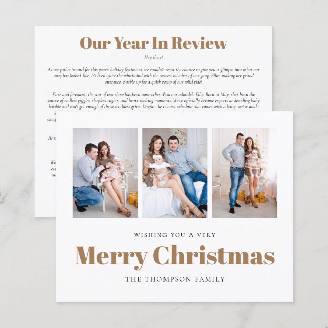 PRESUPUESTO 3 Fotos Tarjeta de Navidades de boleti (Anverso / Reverso)