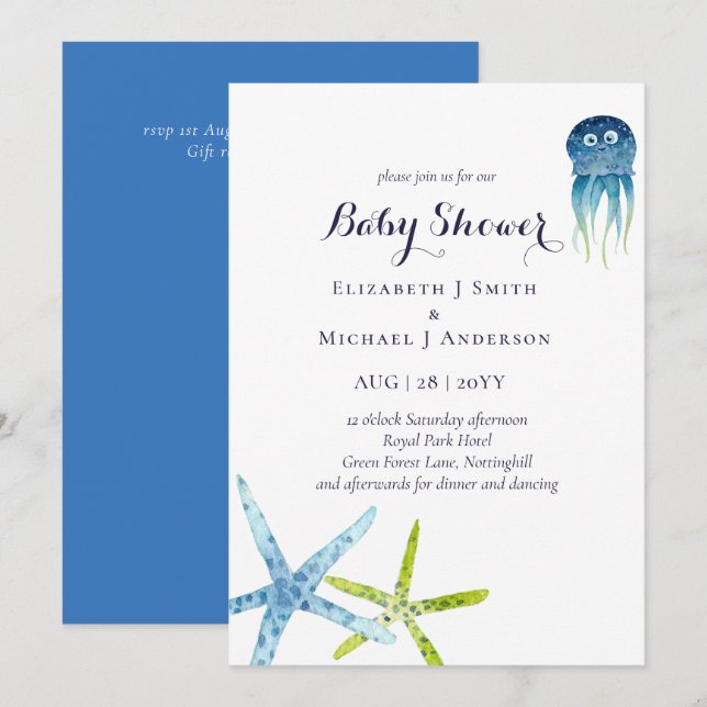 PRESUPUESTO Baby Shower Sea Life Octopus Starfish (Anverso / Reverso)