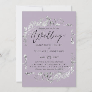 Presupuesto Boda de hoja botánica Silver Mauve Pur