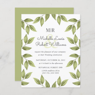 PRESUPUESTO Boho boda de hojas verdes rusas