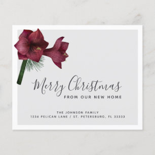 Presupuesto Burgundy Floral Holiday Nueva tarjeta 