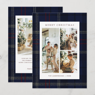 Presupuesto Clásico Navidad Cuadrillé Azul 4 Fotos
