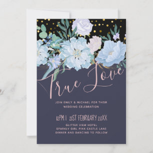 Presupuesto de Boda Floral Rosa con Rubor Azul Pol