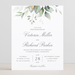 Presupuesto de eucalipto verde hojas elegante boda