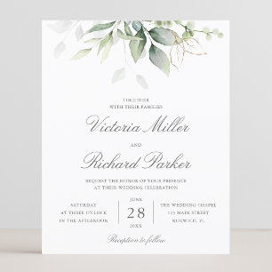 Presupuesto de eucalipto verde hojas elegante boda