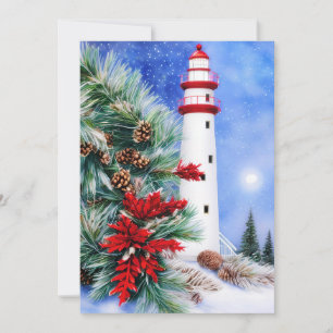 Presupuesto de faro de Navidad nevado mini