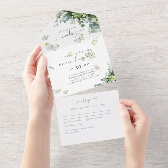 Presupuesto de invitaciones a bodas de follaje de  (desgarro)