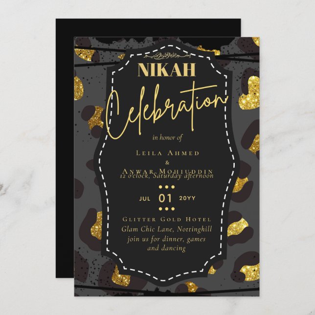 PRESUPUESTO DE Invitaciones a la Boda de NIKAH Isl (Anverso / Reverso)