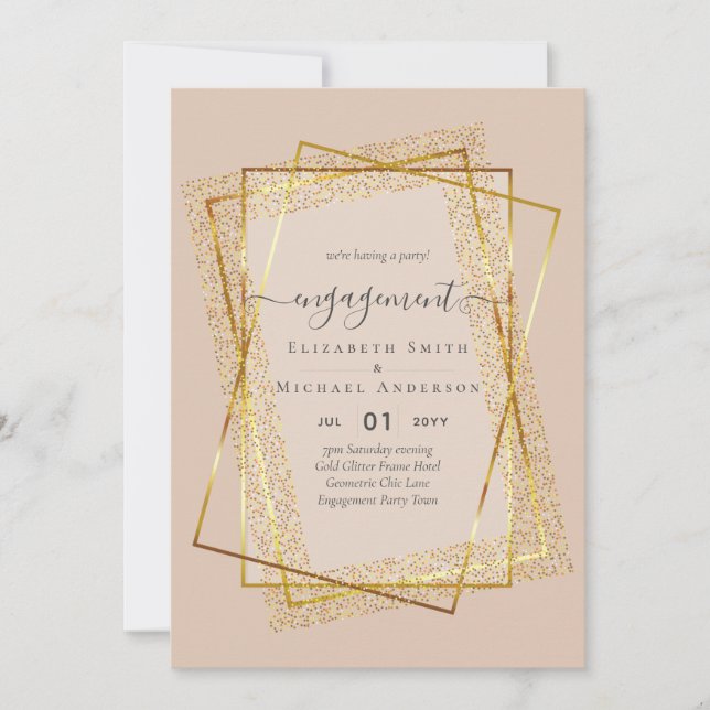 PRESUPUESTO DE invitaciones del partido Glitzy Gla (Anverso)