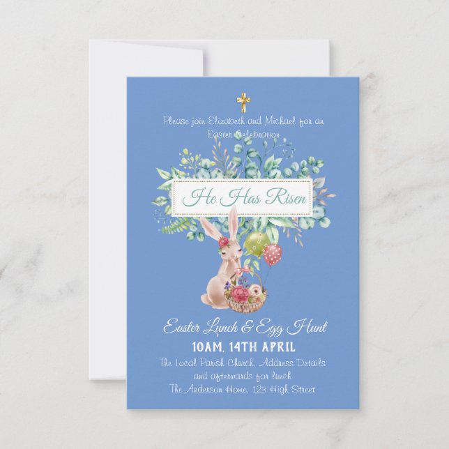 Presupuesto de invitaciones religiosas de Pascua (Anverso)