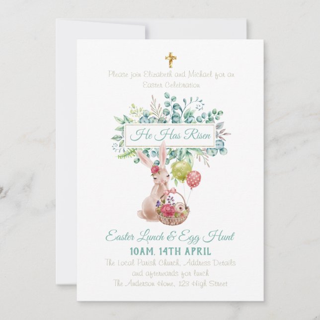 Presupuesto de invitaciones religiosas de Pascua (Anverso)