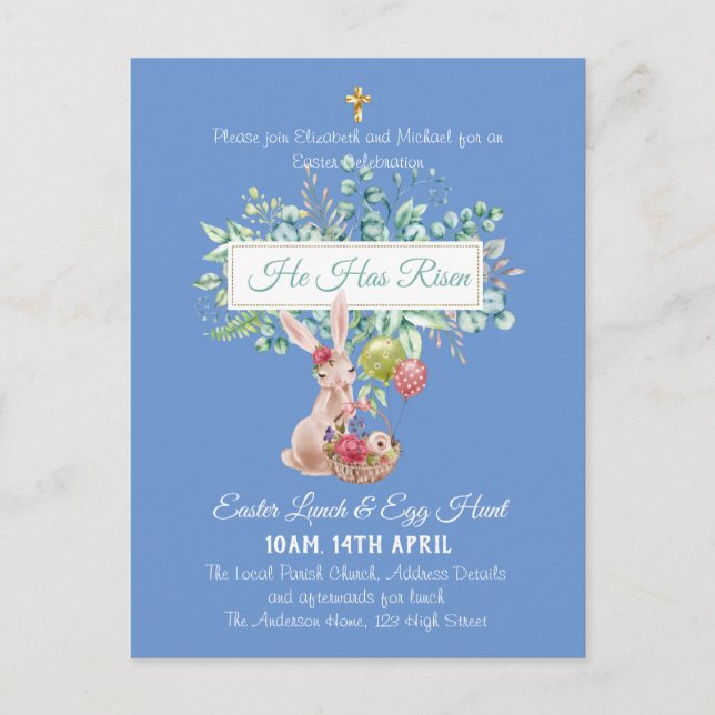 Presupuesto de invitaciones religiosas de Pascua (Anverso)