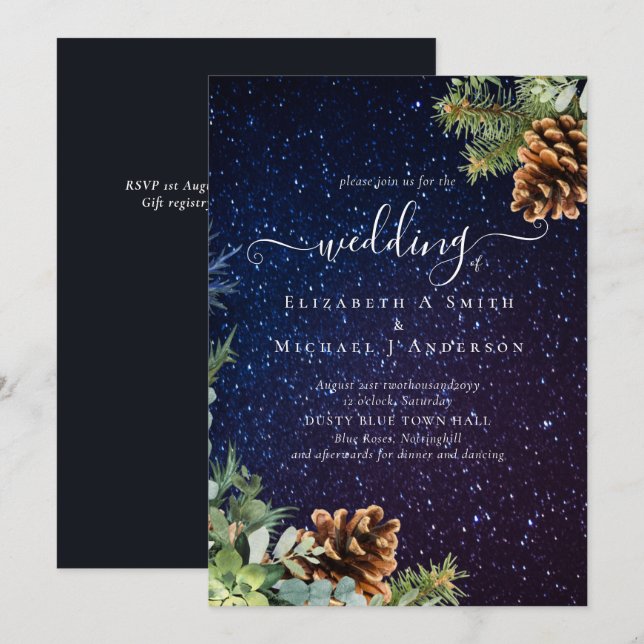 Presupuesto de la Boda de Invierno de Noche Starry (Anverso / Reverso)
