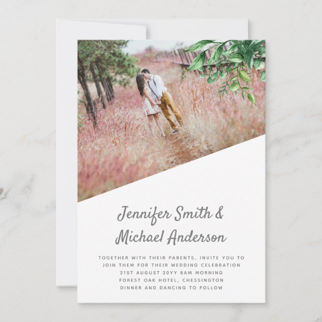Presupuesto de la invitación a la boda botánica de (Anverso)