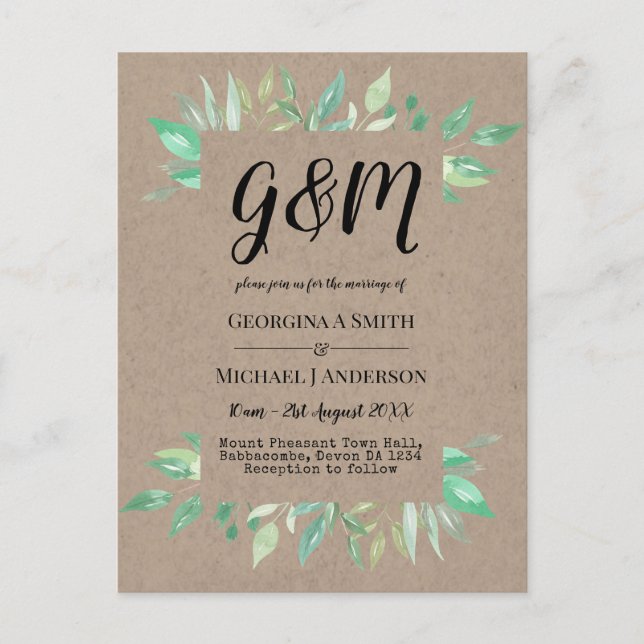 Presupuesto de la invitación a la boda de la escri (Anverso)