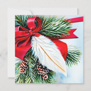 Presupuesto de Navidad de abeto y pluma
