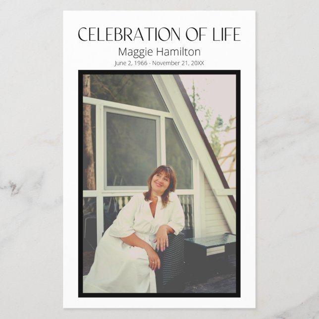 Presupuesto del programa Black Funeral Celebration (Frente)