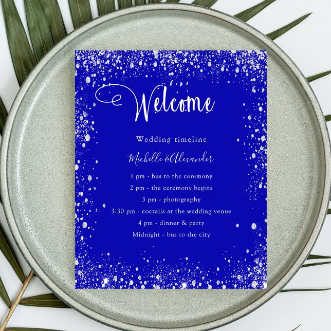 Presupuesto del programa de boda real azul plata (Subido por el creador)