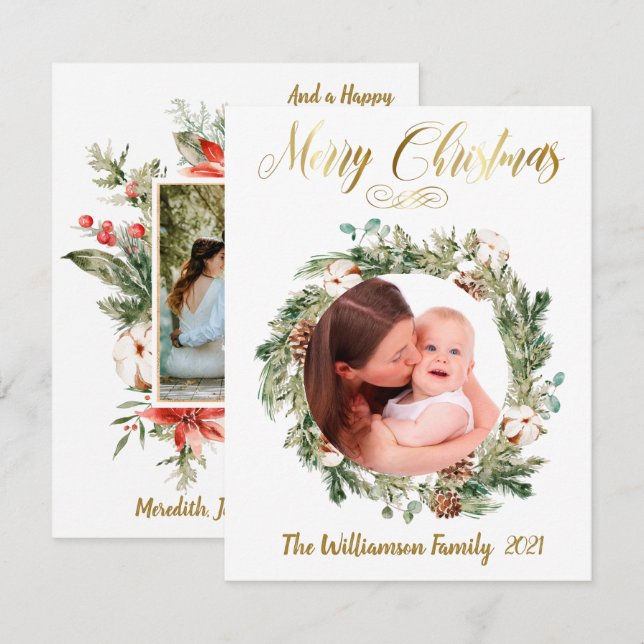 Presupuesto Dos Collages de fotos Oro Feliz Navida (Anverso / Reverso)