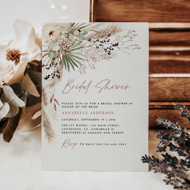 presupuesto Ducha de novia pampas invitación de bo (Subido por el creador)