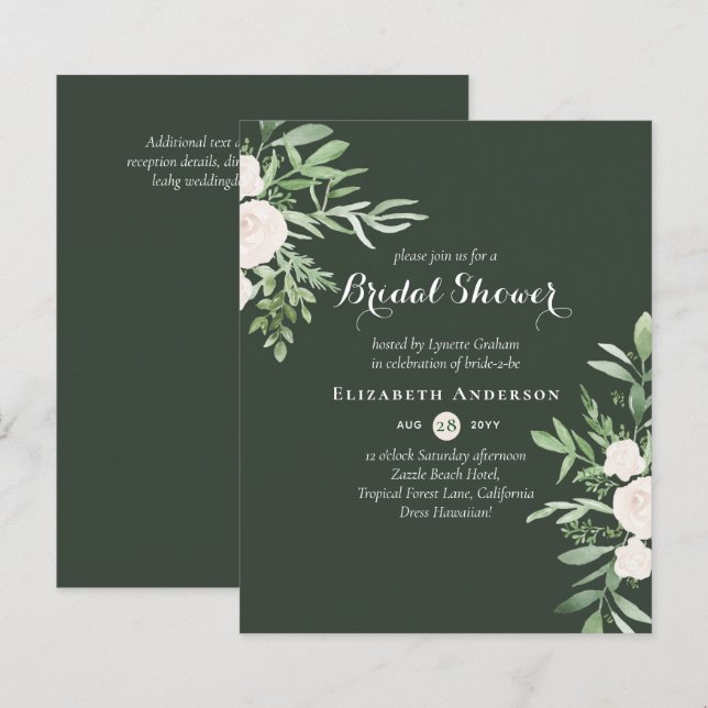 PRESUPUESTO Ducha de novias invitaciones hojas de  (Anverso / Reverso)