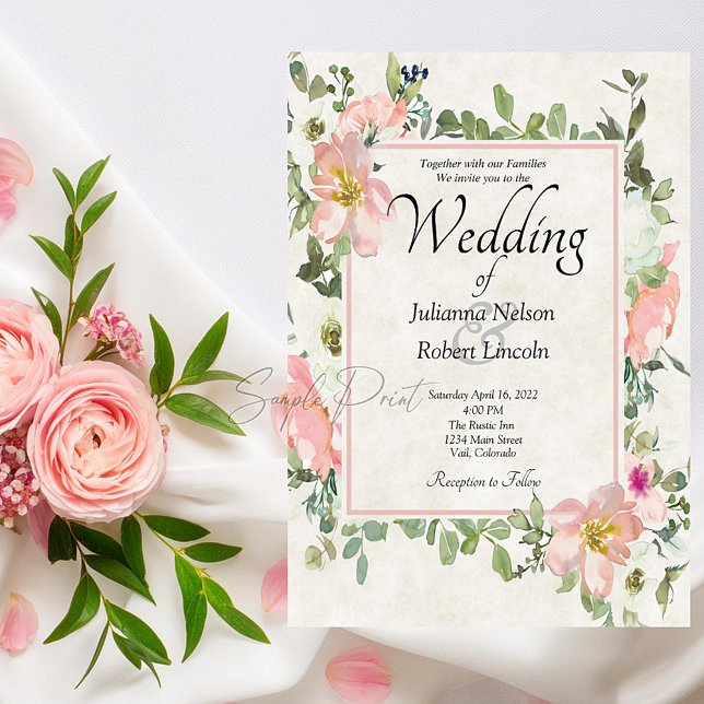 Presupuesto en blanco Invitación de boda con marco (Subido por el creador)