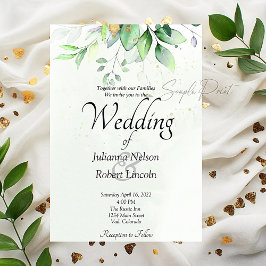 Presupuesto en blanco Invitación de boda con veget