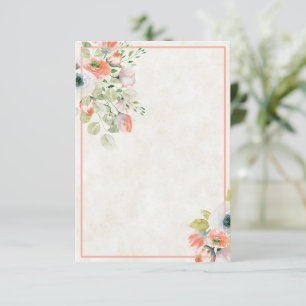 Presupuesto en blanco Invitación de boda floral ro