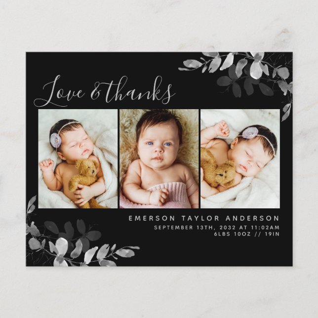 Presupuesto Eucalyptus Photo Baby Tarjeta de agrad (Anverso)