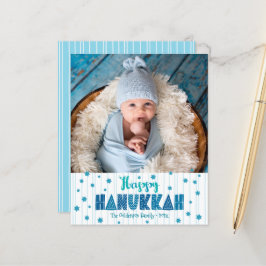Presupuesto Feliz Hanukkah Foto Blue Stars Tarjeta