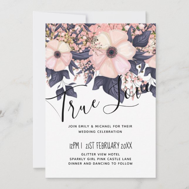 Presupuesto floral del Boda negro azul turbio y ro (Anverso)
