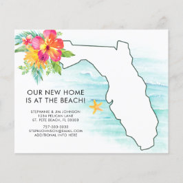 Presupuesto Florida Map Floral Nueva tarjeta de di