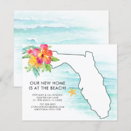 Presupuesto Florida Map Floral Nueva tarjeta de di