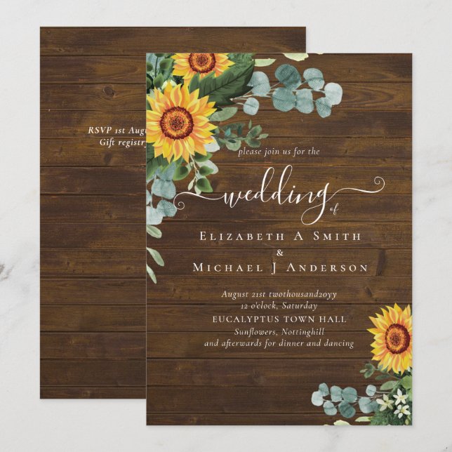 PRESUPUESTO Girasoles rusos Eucalyptus deja Boda (Anverso / Reverso)