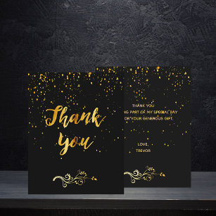 Presupuesto Gracias tarjeta cumpleaños oro negro