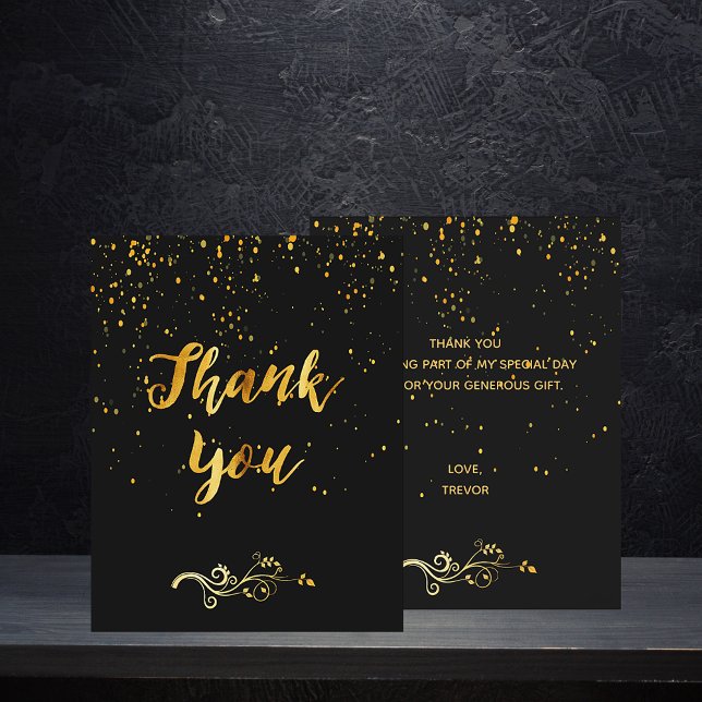 Presupuesto Gracias tarjeta cumpleaños oro negro (Subido por el creador)