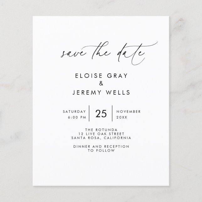 Presupuesto Guardar el volante de fechas (Frente)