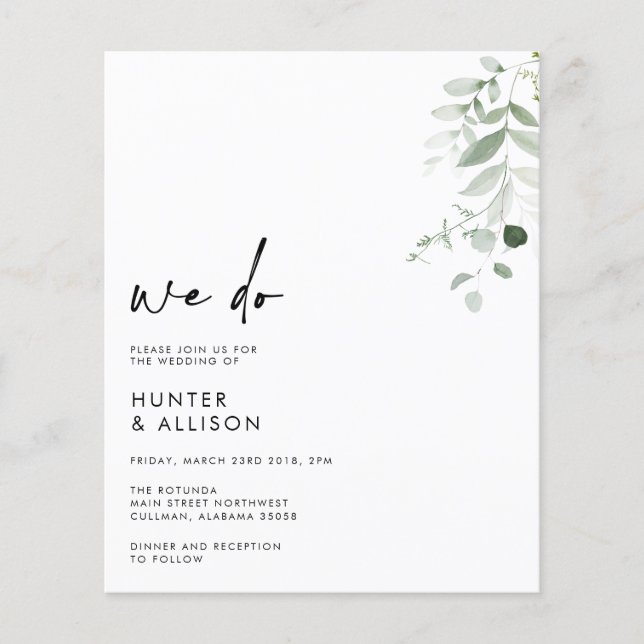 PRESUPUESTO Hacemos Volante de Invitación de Boda (Frente)