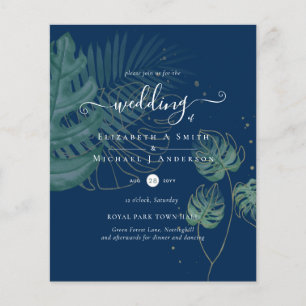 PRESUPUESTO Hojas de palma de isla tropical Bodas 