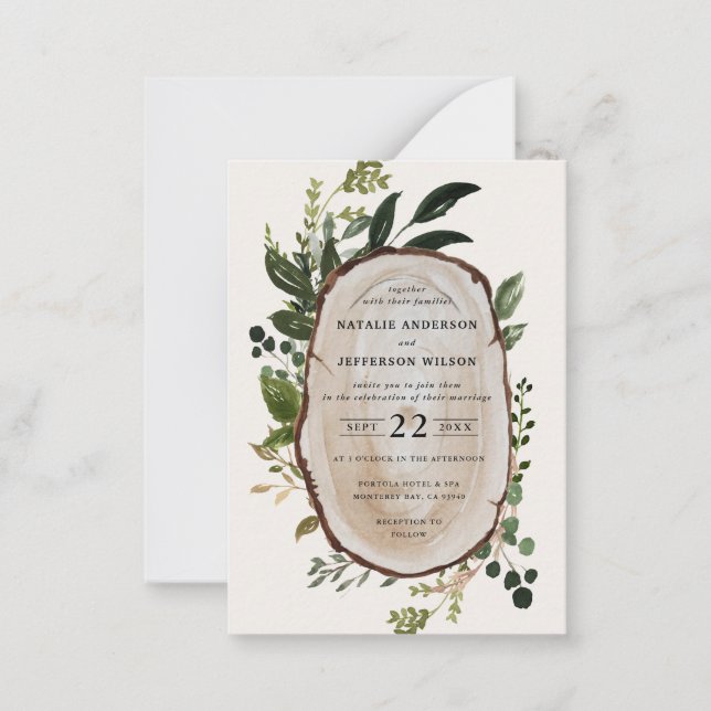 presupuesto Invitación a la boda Rustic Foliage Fa (Anverso)