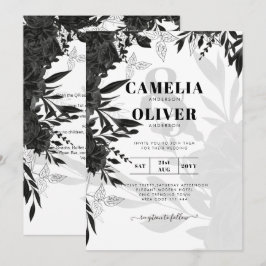 PRESUPUESTO Invitación de Boda Elegante Rosas Negr